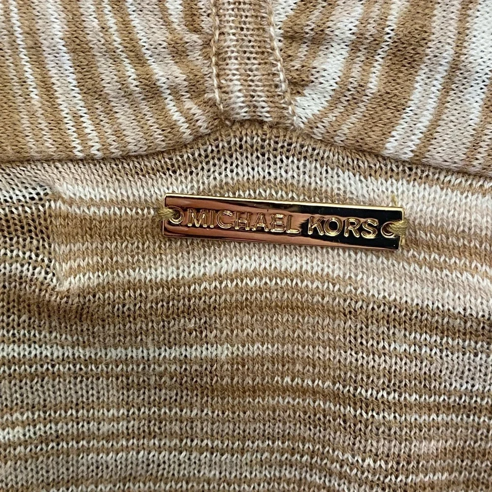 Michael Kors Cardigan Waterfall Open Front Tan Size Large - Picture 3 of 5